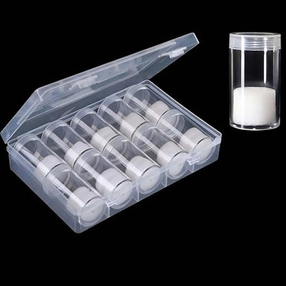 12 Pcs Round Coin Tubes with Storage Box