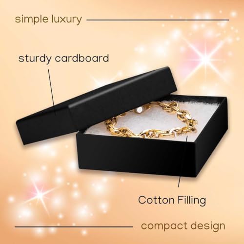 Prestige & Fancy Jewelry Gift Boxes 6 Pack 3.5x3.5x1 inch Cardboard Jewelry Box, Cotton Filled Small Gift Boxes With Lids | For Earring, Bracelet, Necklace, Gift Card Boxes For Presents