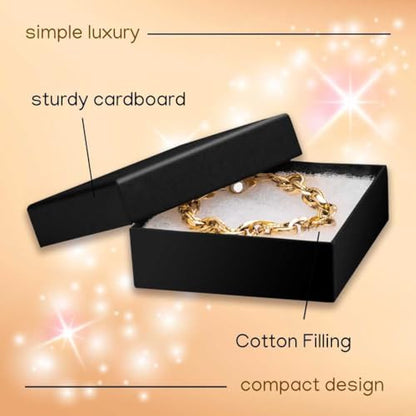 Prestige & Fancy Jewelry Gift Boxes 6 Pack 3.5x3.5x1 inch Cardboard Jewelry Box, Cotton Filled Small Gift Boxes With Lids | For Earring, Bracelet, Necklace, Gift Card Boxes For Presents