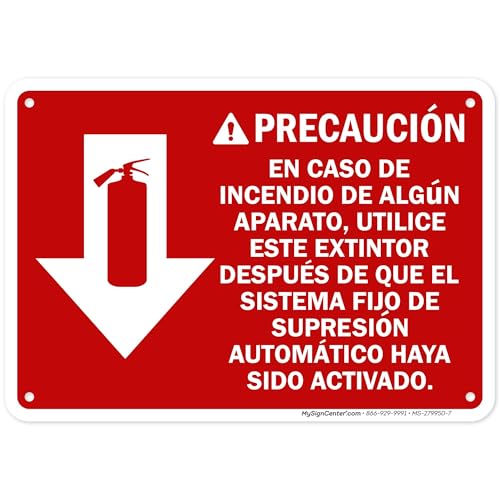 PrecautionIn Case Of Appliance Fire Use This Extinguisher Only Sign, 10x7 Inches, Rust Free .040 Aluminum, Fade Resistant, Made in USA by My Sign Center - size: 7x10 Aluminum
