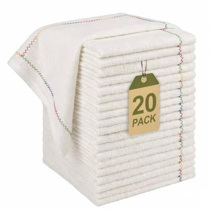 JOYMOOP Microfiber Cleaning Cloth, 20 Piece Set, Medium, White - color: S