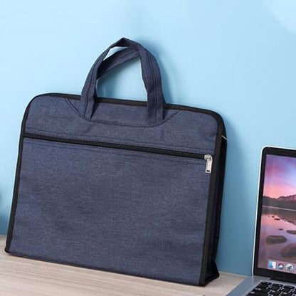 Zipper Document Pouch with Handle Portable Zipper File Bags for Carrying Paper Files Books File Document Bag - color: Blue