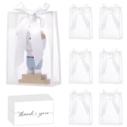 GAWBYET 24 Pcs Clear Plastic Gift Bags with Handles,White - color: White-7x10x3.15 Inch