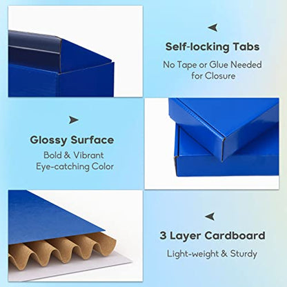 PHAREGE 6 Pack 12x9x4 in Cardboard Shipping Boxes, Royal Blue Gift Box - color: Blue, size: 12x9x4 inch 6 Pack
