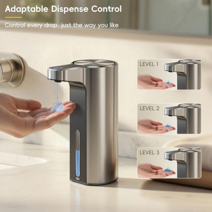 EKO Aroma Touchless Automatic Soap Dispenser for Kitchen and Bathroom, Liquid Hand Soap Dispenser, Rechargeable, 9 fl oz (Stainless) - color: Stainless Steel, size: 9 oz