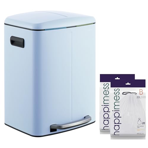 happimess Marco 10.6 Gal Double Bucket Step Trash Can, Tide Pool Blue - color: Tide Pool Blue