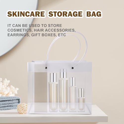 Paidiem Plastic Gift Bags with Handles, Frosted Party Gift Bags Reusable Clear Bag for Party Favors Baby Wedding Birthday (Clear-8 Pack) - color: Clear-8 Pack