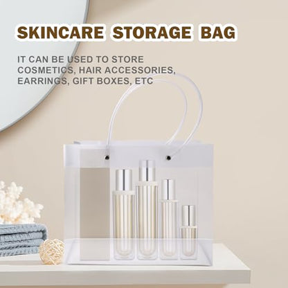 Paidiem Plastic Gift Bags with Handles, Frosted Party Gift Bags Reusable Clear Bag for Party Favors Baby Wedding Birthday (Clear-8 Pack) - color: Clear-8 Pack