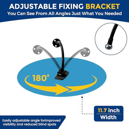 11.7in acrylic convex mirror 180° adjustable wide-angle indoor security mirror suitable for monitoring blind spots in parking lots Garage warehouses offices and traffic safety management - size: 11.7in