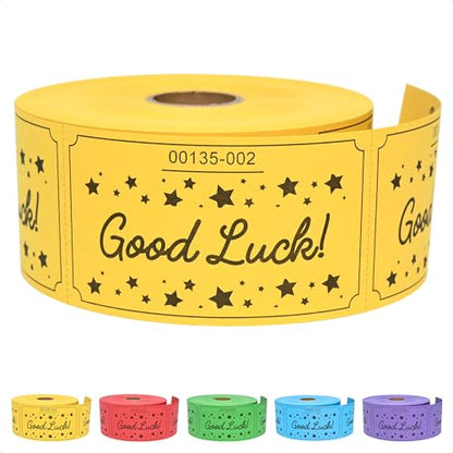 ESSENTIAL 500 Raffle Tickets, Good Luck Raffle Cards - color: Yellow, size: 3.5"x2"