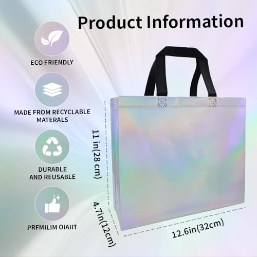 huichuan Gift Bags with Handles, Multicolor Reusable Gift Bags Bulk 12 Pack — Large 12.6" Non-Woven Tote Party Bags for Wedding Birthday Christmas, Sturdy Gift Bag Set with Premium Handles - color: Multi-Large-12pcs
