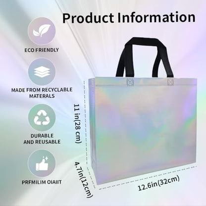huichuan Gift Bags with Handles, Multicolor Reusable Gift Bags Bulk 12 Pack — Large 12.6" Non-Woven Tote Party Bags for Wedding Birthday Christmas, Sturdy Gift Bag Set with Premium Handles - color: Multi-Large-12pcs