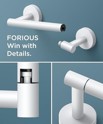 FORIOUS Commercial Toilet Paper Holder Wall Mount Bathroom Tissue Holder - color: White