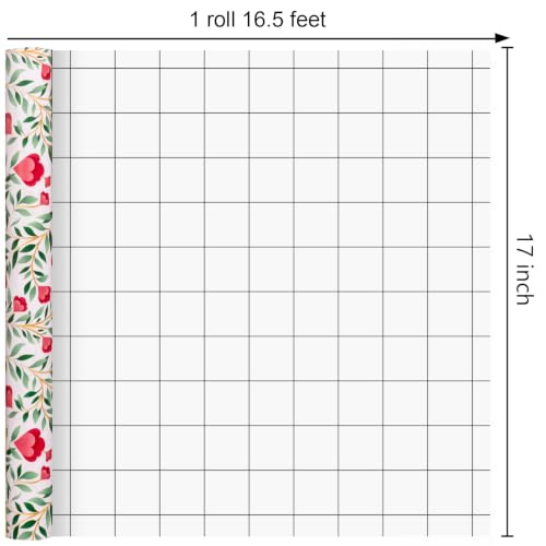 Burymento Floral Gift Wrapping Paper Roll for Women Girls - color: White - Red Floral