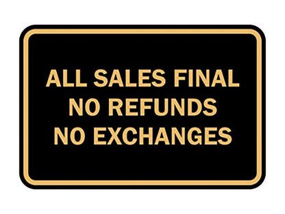 Signs ByLITA Classic Framed All Sales Final Sign (Black/Gold) - Small 5 Pack - color: Black Gold, size: Small (4" x 6") 5 Pack