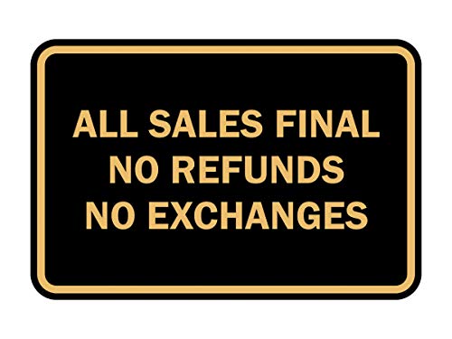 Signs ByLITA Classic Framed All Sales Final Sign (Black Gold) - Medium 5 Pack - color: Black Gold, size: Med (5" x 7") 5 Pack