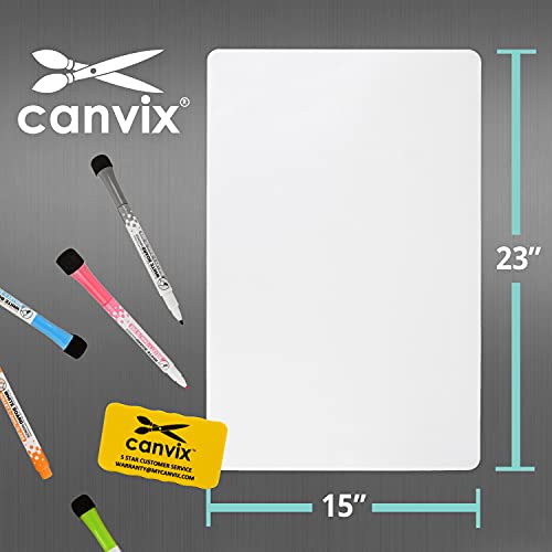 Magnetic Dry Erase Whiteboard for Refrigerator – Magnetized, Removable, Residue-Free Art and Memo Board for Home and Office – Magnetic Markers & Eraser Included (23 x 15 Inches) - size: 23"W x 15"H