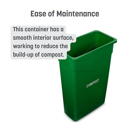 Carlisle FoodService Products 342023CMP09-E TrimLine Plastic Compost Container, 23 Gallon Capacity, 1 Pack, Green - color: Green, style: 1 Pack