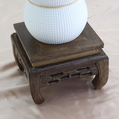 Wooden Display Stand Base Wood Carved Craft Pedestal, 4.72" x 4.72" - size: Square, 4.72" x 4.72"