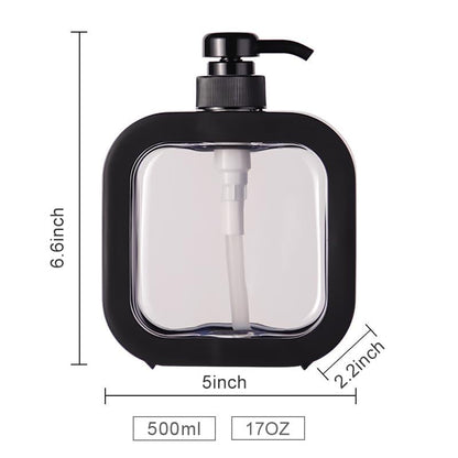 Hand Soap Dispenser for Bathroom, Modern Dish Soap Dispenser for Kitchen Sink, Liquid Soap Container with Pump, Clear Plastic Soap Pump Bottles (2 Packs,17oz, Black) - color: Black 500ml