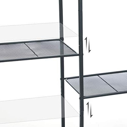 SONGMICS 3-Tier Storage Rack, Bathroom Shelf, Extendable Plant Stand - color: Black, size: 3 Tiers