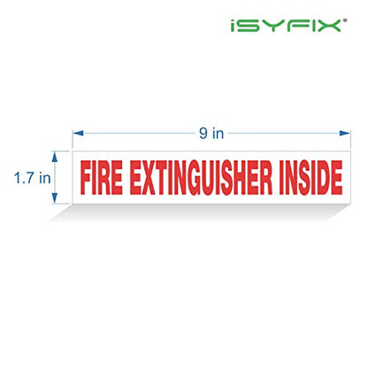 iSYFIX Fire Extinguisher Inside Signs for Vehicles, 9x1.7 Inch, 10 Pack - color: White, size: 9x1.7 (10 Pack)