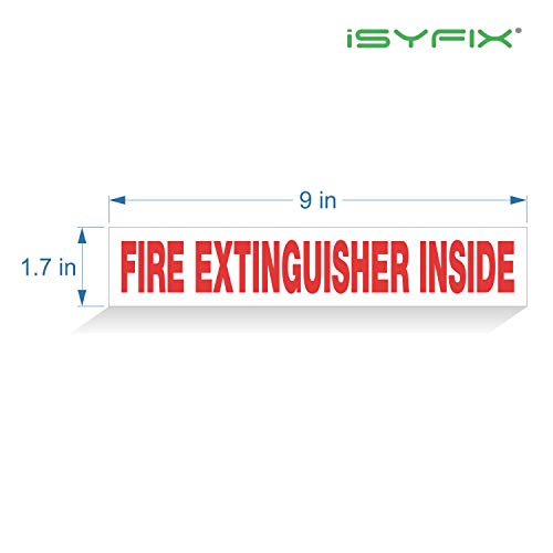 iSYFIX Fire Extinguisher Inside Signs for Vehicles, 9x1.7 Inch, 10 Pack - color: White, size: 9x1.7 (10 Pack)