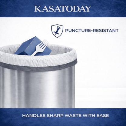 Drawstring Trash Bags, 10 Gallon Everyday Use Garbage Bags, 100ct Extra Strong Leak-Proof Liners for Home & Kitchen, Office Unscented White Heavy Duty (10 Gallon 100 Count)