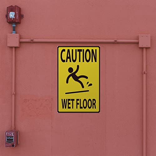 Industrial Decals Vertical Vinyl Stickers Caution Wet Floor Sign Safety Industrial Safety Sign Label Design Only 10x14Inches Design Only - color: Design Only, size: 10x14inches