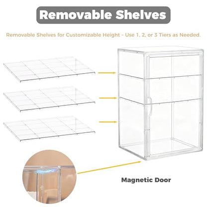 Clear Acrylic Pastry Bakery Display Case, 4-Tier Countertop Bread Box