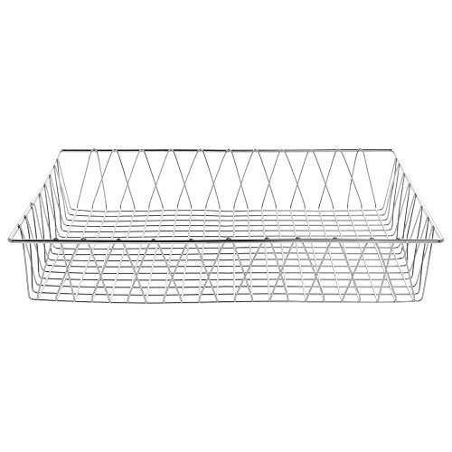 HUBERT Rectangular Chrome Plated Steel Wire Basket - 24" L x 18" W x 4" H