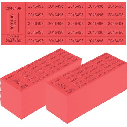 Kosiz 1000 Sheets 25 Bid Raffle Ticket Sheets Chinese Auction Tickets Numbers for Basket Events and Silent Auctions (Red) - color: Red, size: 25 Bid