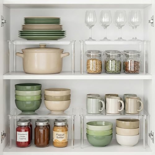 4 Pack Clear Kitchen Cabinet Organizer