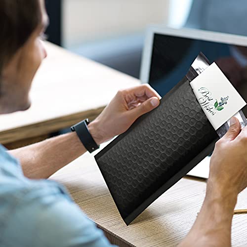 UCGOU Bubble Mailers 4x8" Black 50 Pack Usable Size 4x7" Padded Envelopes - color: Black, size: 4x8" 50PC