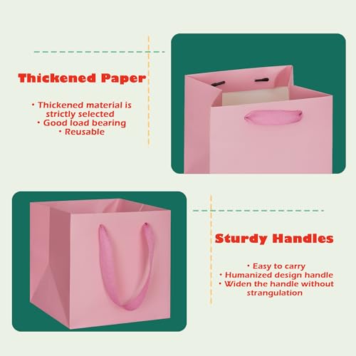 ADIDO EVA 1 Pcs Pink Large Square Gift Bags 12x12x12 in Large Gift Bags - color: Pink, size: 12x12x12 Inch (Pack of 1)