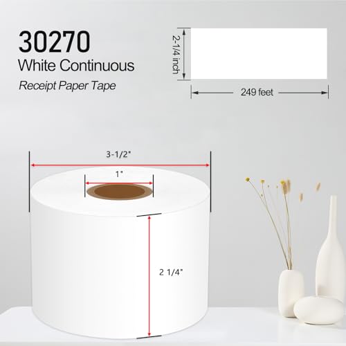 NineLeaf 2 Roll Replacement 30270 2-1/4'' 57mm x 249' 76m White Receipt