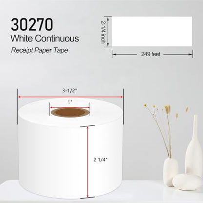 NineLeaf 2 Roll Replacement 30270 2-1/4'' 57mm x 249' 76m White Receipt