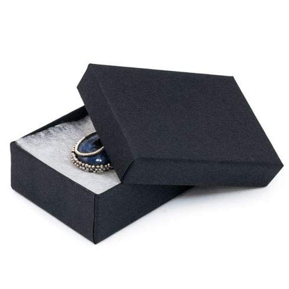 RJ Displays 20 Pack Cotton Filled Matte Black Paper Cardboard Jewelry Gift and Retail Boxes for Pendants, Earrings, Charms, Pocket Watch 3 x 2 x 1 Inch #32 Size
