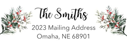 Sunshine Stickers Custom Christmas Return Address Labels-Personalized Holiday Return Address Labels, Set of 120 Self Adhesive Mailing Rectangle Personalized Name Stickers for Envelopes (Pattern 3) - style: Pattern 3