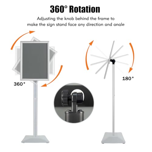 Sign Stand for Display, Ultra Stable Heavy Duty Pedestal Signage Holder - size: 8.5x11 3Pack, style: Silver