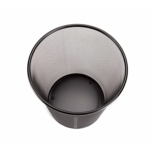 2-Pack 6-Gallon Round Steel Mesh Trash Can, Recycling Wastebasket, Black - color: Black