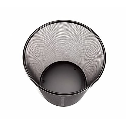 2-Pack 6-Gallon Round Steel Mesh Trash Can, Recycling Wastebasket, Black - color: Black