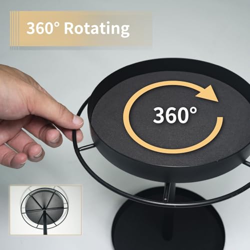 360° Rotating Sunglass Organizer Stand with Jewelry Tray, Black