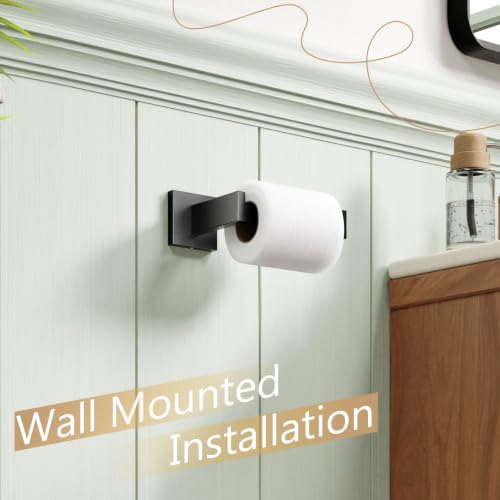 KOKOSIRI Black Toilet Paper Holders Bathroom Toilet Paper Roll Holder SUS304 Stainless Steel Contemporary Wall Mounted, Matte Black, B2003BK - color: Matte Black, size: Without Shelf(1 Pack)
