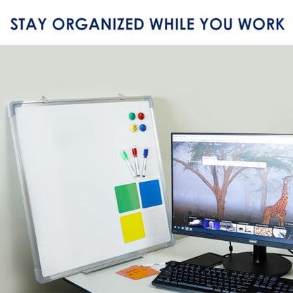 Whiteboard Set, 24x24 in White Board Dry Erase for Wall with Magnetic Notes - size: 24x24"