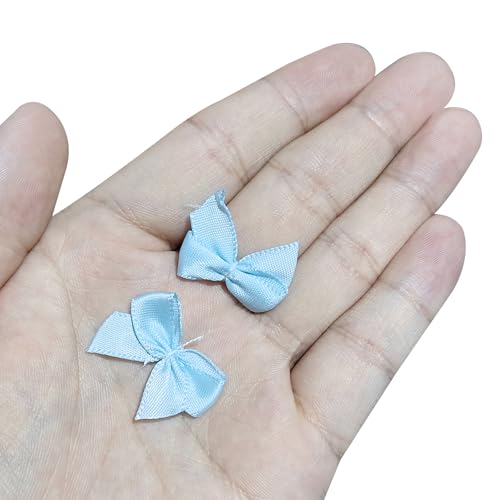 MECCANIXITY Mini Ribbon Bow 1" Mini Fabric Flower Bows Wine Red 150Pcs - color: Wine Red