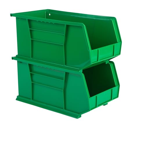 HE HUDSON EXCHANGE 15" x 8" x 7" Plastic Stackable Storage Bin, Green - color: Green, size: 1 Pack