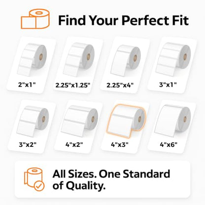 4" x 3" Direct Thermal Shipping Labels, 12 Rolls-500/Roll, 1" Core - size: 4" x 3" -12 Rolls ( 6000 labels ）