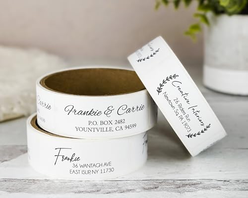 Custom Personalized Return Address Labels 2.6" x 0.75" on Rolls or Sheets (36-500), White, Gold, Silver, or Clear Self-Adhesive Ideal for Special Occasions