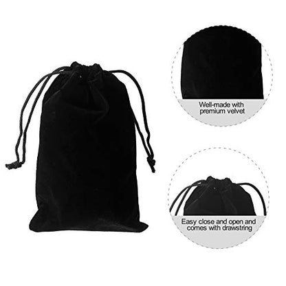 HRX Package 20pcs Velvet Bags 5x7 in for Jewelry Gift Packaging (Black) - color: Black